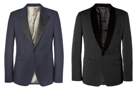 A formal tuxedo with satin lapel detail